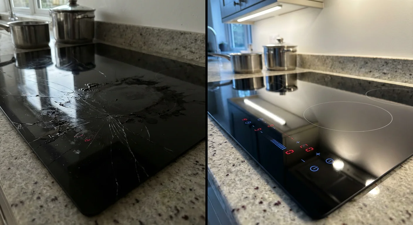 Stove Repair Before and After comparison